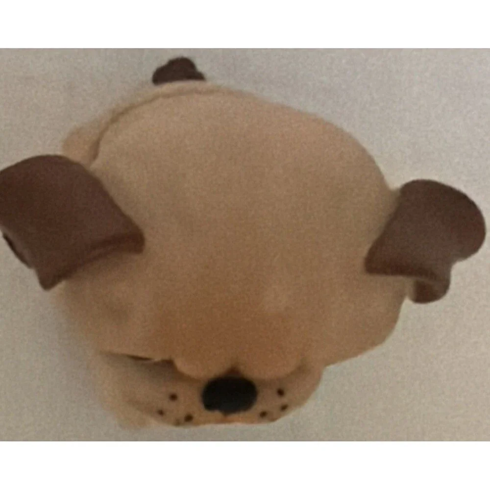 Authentic Littlest Pet Shop LPS BULLDOG Tan Raised Paw with Blue Eyes